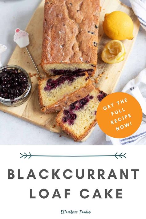 An easy blackcurrant cake with a sweet and zingy lemon drizzle! Make the loaf cake with fresh or frozen blackcurrants and enjoy! Blackcurrant Cake, Blackberry Loaf, Blackcurrant Recipes, Black Currant Recipes, Berry Cakes, Currant Recipes, Coulis Recipe, Blackberry Cake, Blackberry Recipes