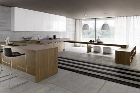 Kitchen is Zen-like - Minimalist Kitchen Designs Zen Kitchen Design, Elevated Kitchen, Kitchenette Design, Zen Kitchen, Italian Kitchen Design, Dining Area Design, Minimalist Kitchen Design, Stools For Kitchen Island, Sleek Kitchen