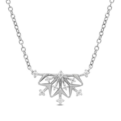 This Elsa-inspired diamond snowflake necklace from the Enchanted Disney Fine Jewelry Collection dazzles any time of year. Sterling silver The half-snowflake design is scattered with shimmering diamonds 1/10 ct. t.w. of diamonds 17.25-inch cable chain; spring-ring clasp ©Disney Snow Jewelry, Snowflake Jewelry, Enchanted Disney, Enchanted Disney Fine Jewelry, Disney Fine Jewelry, Snow Princess, Light Jewelry, Snowflake Necklace, Disney Elsa