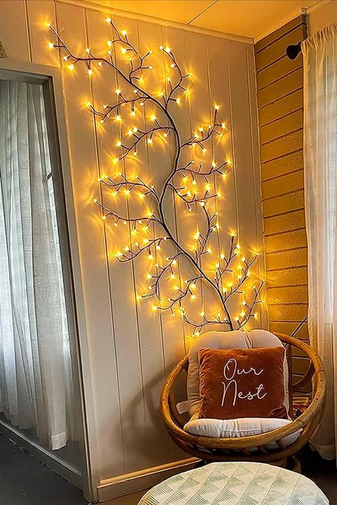 Vine Lights, Classic Chandeliers, Elegant Wall Art, Vine Wall, Indoor String Lights, Christmas Room Decor, Amazon Home Decor, Light Garland, Christmas Room