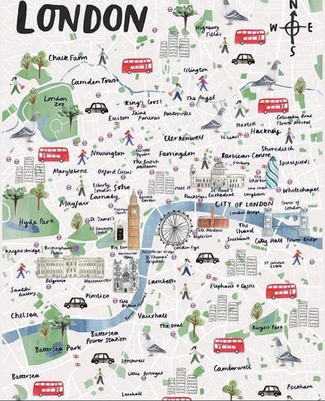 Gherkin London, Map Of London, London Dreams, Bridge City, Map Illustration, London Baby, Big Ben London, London Aesthetic, London Zoo