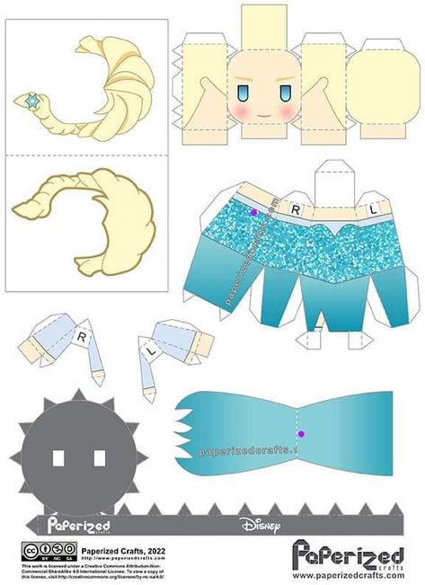 Disney Paper Dolls, Disney Princess Elsa, Anime Paper, Papercraft Printable, Princess Elsa, 3d Paper Crafts, Diy Cricut, Anime Dolls, 3d Paper