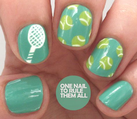 Tennis Nails Pickleball Nail Art, Pickleball Nails, Wimbledon Nails, Tennis Nails, Sport Nails, Sports Nail Art, Tennis Things, Tennis Cake, Tennis Ideas