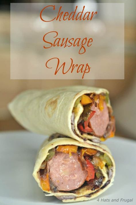 Sausage Wraps, Husband Lunch, Easy Healthy Lunch, Fun Kid Lunch, Sausage Wrap, Healthy Wraps, Wrap Recipe, Easy Healthy Lunches, Easy Salad Recipes