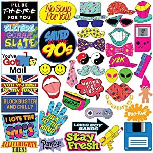 1990 Party Decorations, 90s Photo Props, 10 Year Class Reunion, 90s Photo Booth, 90's Photo, 90s Party Decorations, Throwback Party, 90s Birthday, 90s Pop Culture