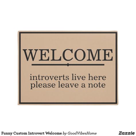 Funny Custom Introvert Welcome Doormat Sarcastic Welcome Signs, Funny Welcome Home Signs, Sellable Crafts, Craft Room Signs, Welcome Home Signs, Cricut Explore Projects, Introvert Humor, Kitchen Cabinet Styles, Funny Doormats