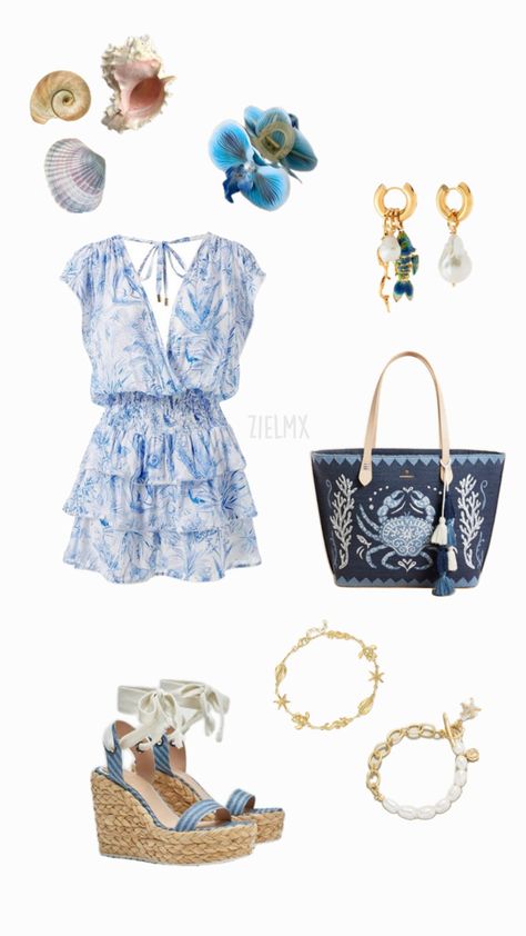 summer, coastal outfit, summer dress, gold summer earrings, coastal granddaughter outfit, coastal bag, gold summer bracelets Coastal Summer, Coastal Granddaughter, Summer Earrings, Summer Bracelets, Dress Gold, Summer Earring, Outfit Summer, Summer Outfit, Summer Dress