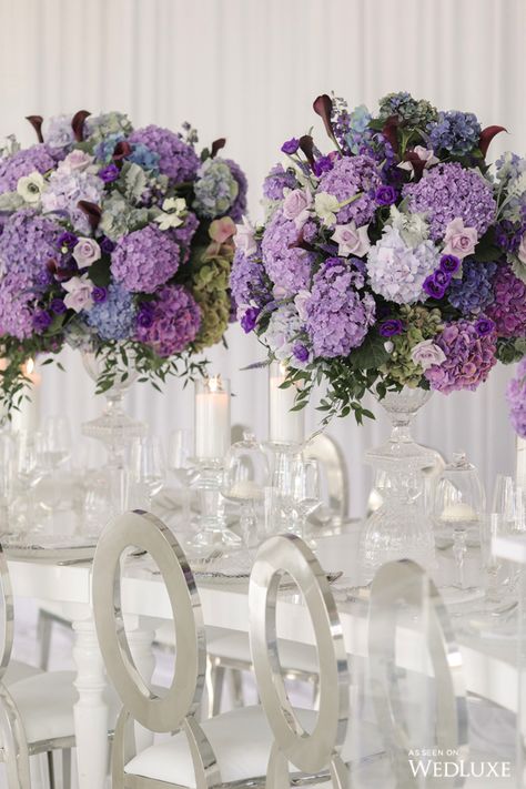 Purple Flower Arrangements Wedding, Purple Centerpiece Wedding, Purple Wedding Arrangements, Flowers Arrangements Wedding, Purple Wedding Flowers Centerpieces, Purple Flower Centerpieces, Wedding Table Decorations Purple, Wedding Flowers Purple, Wedding Floral Ideas