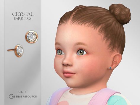 The Sims Resource - Crystal Earrings Infant The Sims 4 Kids, Baby Makeup, Sims 4 Piercings, Sims 4 Tattoos, Sims Baby, Die Sims 4, Sims 4 Challenges, Sims 4 Cc Kids Clothing, Sims 4 Download