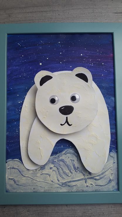 January Art, Polar Bear Craft, Winter Crafts Preschool, Christmas Art For Kids, Winter Art Lesson, Polar Bear Art, Art Activities For Toddlers, Winter Art Projects, Classroom Art Projects