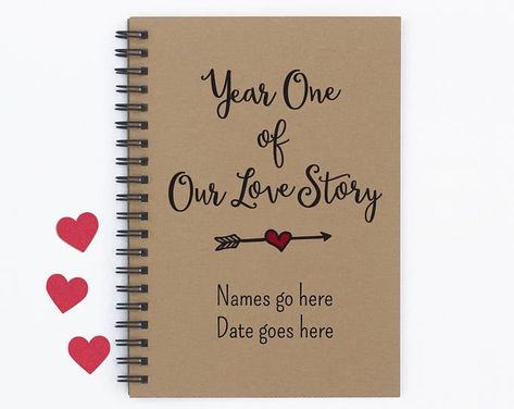 Anniversary One Year, Handcrafted Journals, Anniversary Scrapbook, Book Scrapbook, Anniversary Books, Our Love Story, Scrapbook Gift, Love Anniversary Quotes, Year One