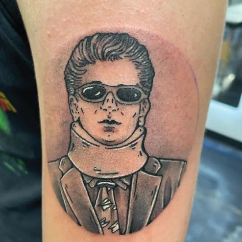 Black & Grey The Sopranos Michael Imperioli Portrait Tattoo Idea & Design on Arm The Sopranos Michael Imperioli Tattoo Done At Tony Soprano Tattoo, Sopranos Tattoo, Michael Imperioli, Soul Tattoo, The Sopranos, Tony Soprano, Idea Design, Old School Tattoo, Tattoo Idea