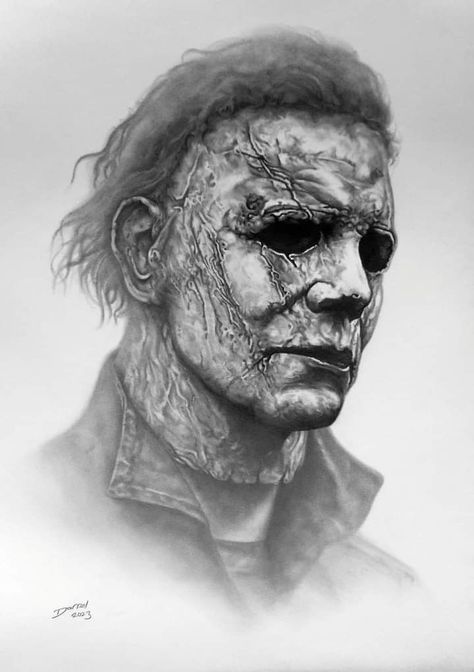 Micheal Myers’s Tattoo, Micheal Myers Tattoo, Michael Myers Drawing, Jason Drawing, Michael Myers Tattoo, Horror Drawings, Michael Myers Art, Zombie Drawings, Horror Movie Tattoos