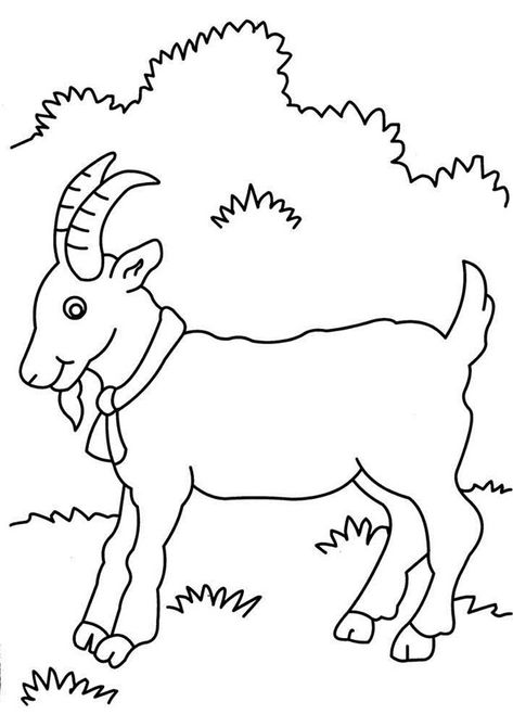 Goat Coloring Pages, Goat Clipart, Free Disney Coloring Pages, Baby Coloring Pages, Minecraft Coloring Pages, Billy Goat, Cute Goats, A Goat, Disney Colors