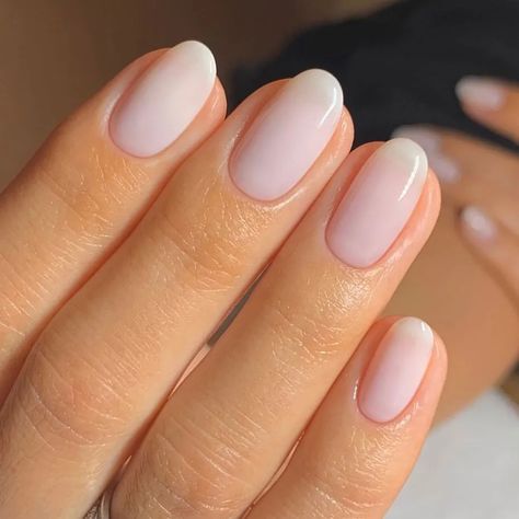 Naked French Manicure, Birth Nails Mom, Short Almond Nude Nails, Short Natural Almond Nails, Oval Nude Nails, Minimalist Holiday Nails, Milky French Manicure, Vibrant Nails, Gel Extensions