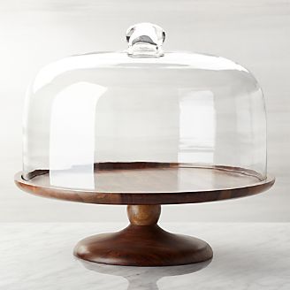 Cake Stand With Lid, Kitchen Decor Collections, Dip Bowls, Wooden Cake Stands, Wood Cake Stand, Cake Stand With Dome, Cake Pedestal, Cake Dome, Wood Cake