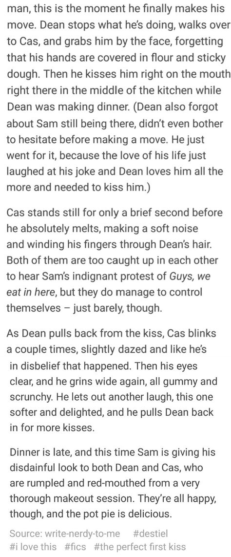 DESTIEL FLUFF 2 THE PERFECT KISS Johnlock Headcanon Kiss, Sabriel Headcanon, Destiel Headcanon Fluff, Destiel Wedding, Destiel Fanart Cute Fluff, Destiel Headcanon Spicy, Destiel Headcanon Dirty, Dean And Castiel Kiss, Destiel Fanfiction Ao3