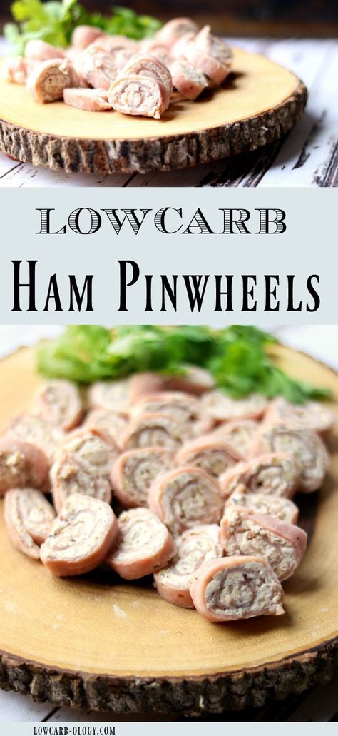 Quick and unbelievably easy ham pinwheels recipe is low carb, keto friendly, and a satisfying snack or appetizer. Ham and cheese pinwheels recipe includes numerous variations and tips for making this easy, Atkins inspired snack. Perfect for those first days on a low carb diet! #from Lowcarb-ology.com #lowcarbsnacks, #atkins, #forparty via @maryelowcarb-ology Appetizer Pinwheels, Low Carb Recipes For One, Adkins Recipes, Ham Pinwheels, Appetizers Wedding, Paleo Recipes Snacks, Ham And Cheese Pinwheels, Keto Snack Ideas, Pinwheels Recipe