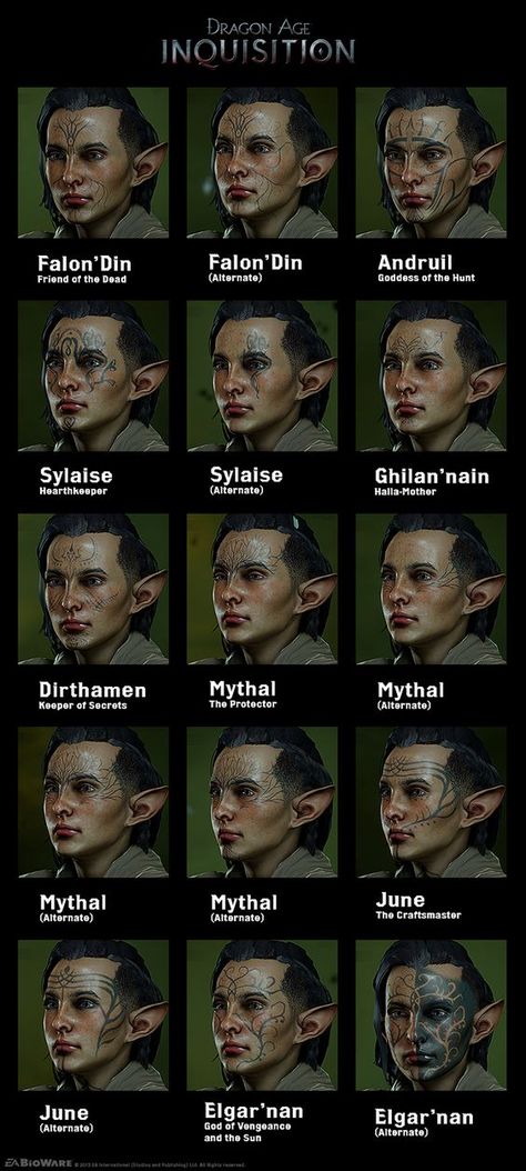 Vallaslin reference Dalish Tattoos, Elven Tattoo, Dragon Age Elf, Elf Tattoo, Solas Dragon Age, Dragon Age Characters, Artemis Fowl, Dragon Age 3, Dragon Age Games