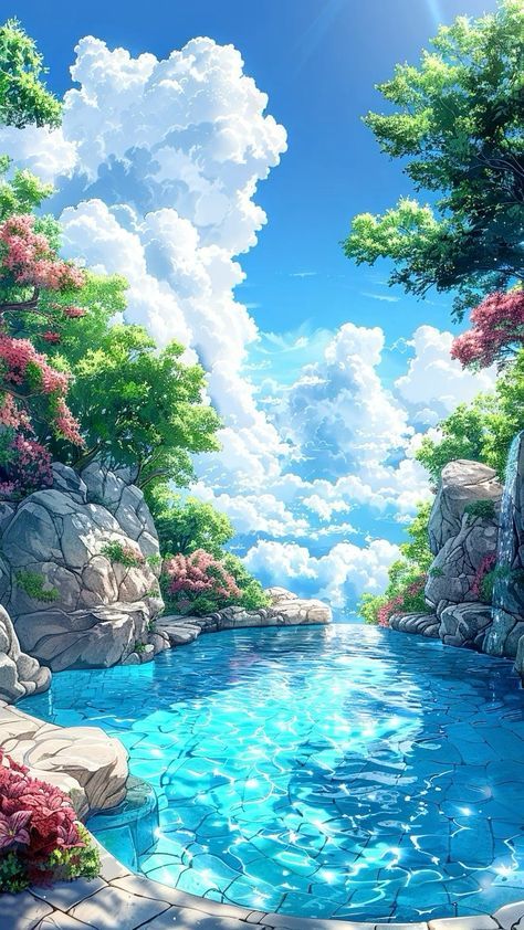 Adorable Anime, Wallpaper Estetika, Dreamy Artwork, Scenery Background, Dreamy Landscapes, Japon Illustration, Pretty Landscapes, Landscape Artwork, Cool Wallpapers Art