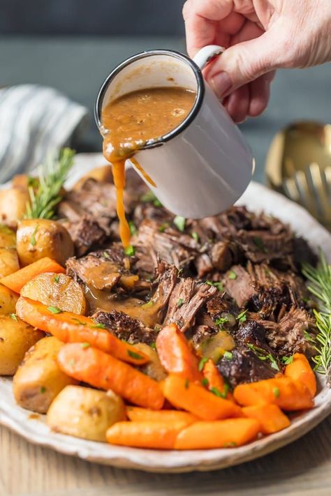 Instant Pot Pot Roast Recipe is the only recipe I need in life! Pot Roast is my absolute favorite! There's something about the tender meat, potatoes, carrots, and THAT SAUCE that is so comforting and delicious. This is the BEST POT ROAST RECIPE of all time. If you're in the mood for comfort food, you have to learn how to make this Pot Roast! Best Pot Roast Recipe, Instant Pot Pot Roast Recipe, Pressure Cooker Pot Roast, Instant Pot Pot Roast, Classic Pot Roast, Best Pot Roast, Pot Roast Recipe, Potatoes Carrots, Roast Recipe