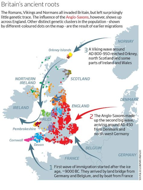 Ancient invaders transformed Britain, but not its DNA British Isles Map, Saxon History, Genealogy Map, Anglo Saxon History, Map Of Britain, Ireland Scotland, History Of England, Uk History, Ancient Maps