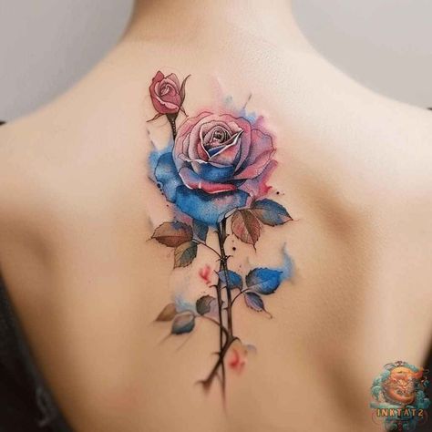 Unleashing the Beauty of Watercolor Roses: Exploring the Charm of Rose Tattoos: 66 Designs - inktat2.com Watercolor Rose Tattoo, Purple Rose Tattoos, Mother Tattoos For Children, Watercolor Rose Tattoos, 50 Tattoo, Pink Rose Tattoos, Blue Rose Tattoos, Meaningful Tattoo Quotes, Roses Tattoo