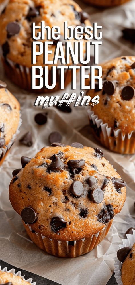 Chocolate Chip Peanut Butter Muffins [35 Minutes] – Chasety Peanut Butter Choc Chip Muffins, Healthy Peanut Butter Chocolate Chip Muffins, Peanut Butter Chip Muffins, Healthy Chocolate Peanut Butter Muffins, Healthy Peanut Butter Muffin Recipes, Nut Butter Muffins, Peanut Butter Chocolate Chip Bread, Chocolate Chip Muffins Protein, Protein Chocolate Chip Muffins