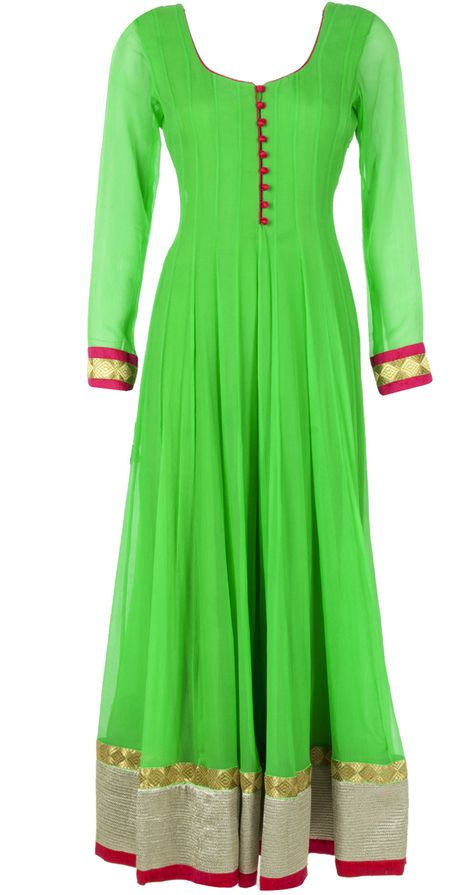 Parrot Green Kurti Combination, Green Kurti Combination, Kurti Combination, Aneesh Agarwaal, Indian Churidar, Green Kurti, Simple Elegant Dress, Beautiful Anarkali, Parrot Green