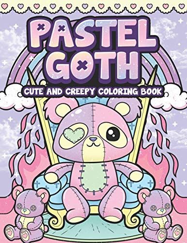 Satanic Coloring Pages, Cute And Creepy Coloring Book, Goth Kawaii, Cute And Creepy, Harajuku Aesthetic, Unique Coloring Pages, Kawaii Goth, Coloring Pages For Adults, Chibi Girl