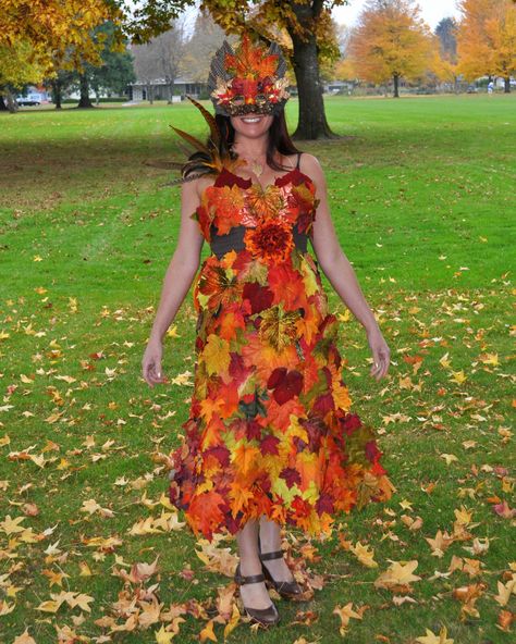 My final costume:  Lady of the Leaves or Autumn Season Aesthetic, Outfit Combos, Fall Dress, Halloween Dress, New Leaf, Fall Harvest, Crows, Scarecrow, Halloween Outfits