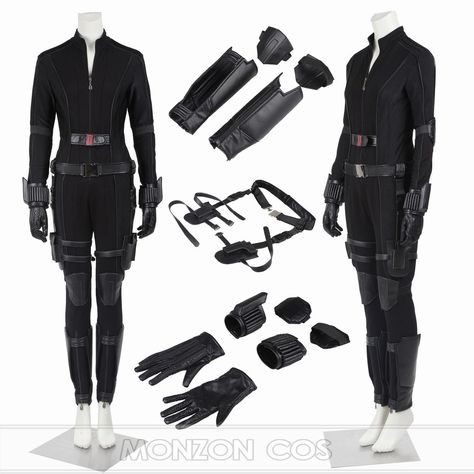 Natasha Romanoff Costume Diy, Natasha Romanoff Halloween Costume, Black Widow Accessories, Diy Black Widow Costume, Natasha Romanoff Costume, Natasha Romanoff Outfit, Black Widow Halloween Costume, Agent Costume, Black Widow Outfit