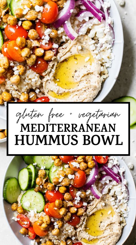 Recipes Bowls, Mediterranean Hummus, Crispy Roasted Chickpeas, Mediterranean Recipes Healthy, Hummus Bowl, Mediterranean Diet Recipes Dinners, Healthy Bowls Recipes, Easy Mediterranean Diet Recipes, Healthy Bowls