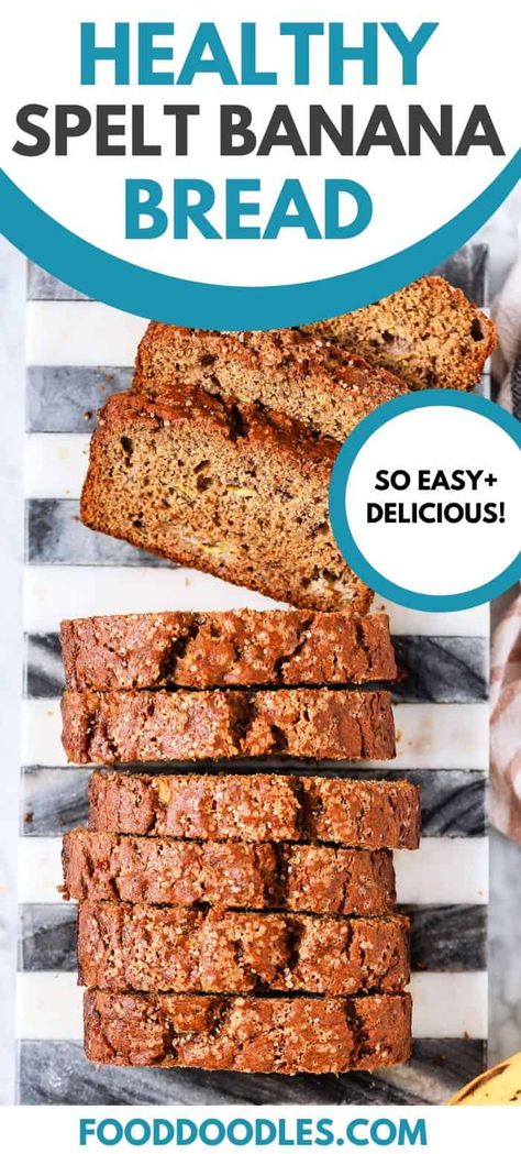 Spelt Banana Bread (dairy-free) Banana Spelt Bread, Spelt Flower Recipes, Spelt Flour Banana Bread, Alkaline Bread, Blw Breakfast, Healthy Bread Recipe, Spelt Cake, Spelt Banana Bread, Wheat Banana Bread Recipe