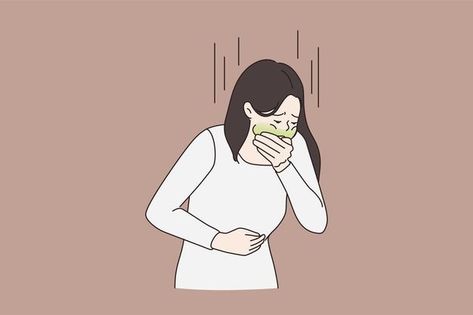 Person Covering Mouth With Hands, Sick Person Illustration, Unwell Sick Pictures, Vomit Illustration, Feeling Sick Illustration, Vomit Drawing, Sick Picture, Sick Illustration, Couple Cartoon Characters