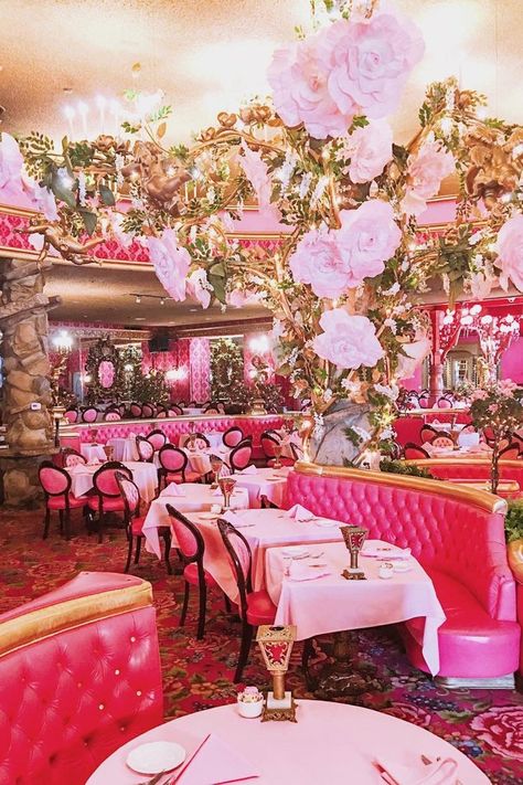 California's Bright Pink Hotel Is One of the Biggest (and Best!) Secrets on the West Coast Madonna Inn Rooms, Barbie Castle, Pink Hotel, Madonna Inn, Travel California, Unique Hotels, Fancy Restaurant, The Dining Room, Maximalism