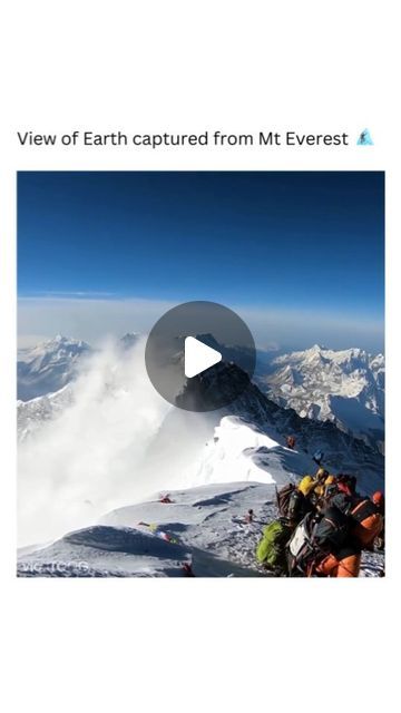 Astral journey on Instagram: "Breathtaking view of Earth From the top of the World 🌍🏔

📽 Credits: ITCOG/ Youtube

This video was shot from the summit of Mount Everest on May 23rd, 2019.

Mount Everest (Nepali: सगरमाथा) is Earth's highest mountain above sea level, located in the Mahalangur Himal sub-range of the Himalayas. The China–Nepal border runs across its summit point. Its elevation of 8,848.86 m was most recently re-established in 2020 by the Chinese and Nepali authorities.

Mount Everest attracts many climbers, including highly experienced mountaineers. There are two main climbing routes, the first and most followed route approaches the summit from the southeast in Nepal (known as the "standard route") and the other from the north in Tibet.

Let's explore @journeyastral" The Himalayas, Sea Level, Top Of The World, Breathtaking Views, Submarine, Nepal, Mount Everest, Range, Travel