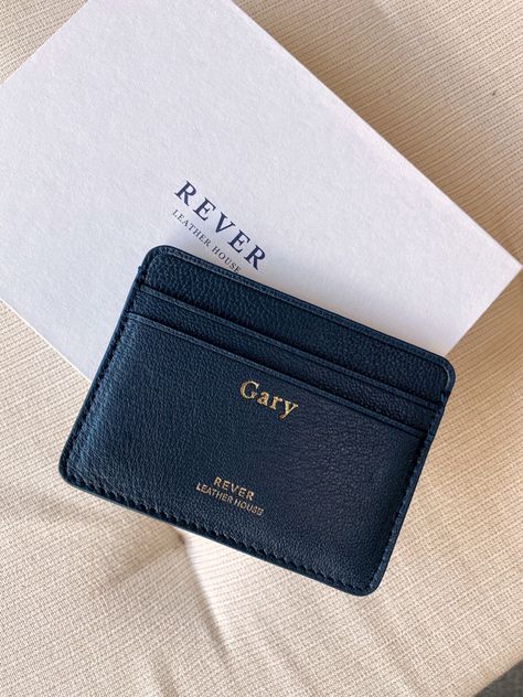 Made with premium Italian leather. Handcrafted in house by Rever, we ship worldwide. Personalise your Rever piece online. #cardholder #wallet #personalised #smallwallet #slimwallet Men Card Holder, Men’s Wallet, Business Name Card, Mens Card Wallet, Personalized Card Holder, Wallets Men, Cardholder Wallet, Wallet Design, Mens Card Holder