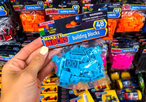 Dollar Tree Make-It Blocks! They work with Legos & Only $1! Lego Birthday Party Dollar Tree, Dollar Tree Lego Party, Lego Gift, Lego Boxes, Vbs 2023, Lego Gifts, Lego Diy, Lego Birthday Party, Lego Birthday