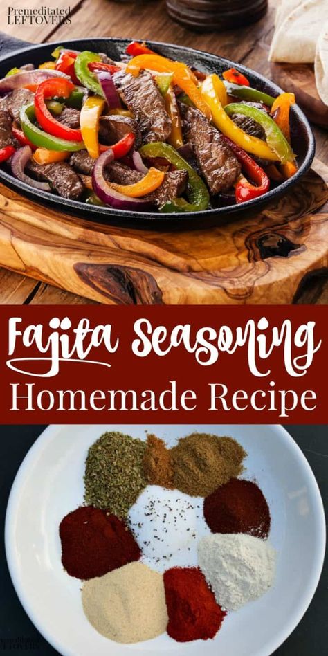 Beef Fajita Recipe, Fajita Seasoning Recipe, Fajita Mix, Fajita Seasoning Mix, Fajita Spices, Homemade Taco Seasoning Mix, Recipes Using Ground Beef, Fajita Marinade, Homemade Fajita Seasoning