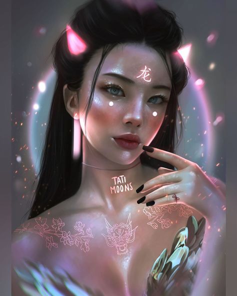 the end of the Chinese Zodiac 💔 here’s the last painting, the dragon 🐉 Hope you like it! Prints and polaroids are now at my shop link in… Tati Moons, Natalia Madej, Air Goddess, Arte Aries, Taurus Constellation Tattoo, Asian Faces, Chinese Zodiac Dragon, Moon Zodiac, Supernatural Creatures