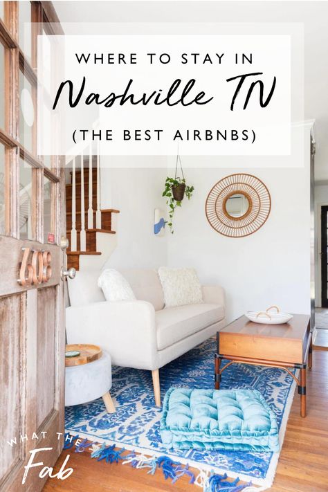 So when you’re planning out your trip definitely consider staying at one of these super cute Airbnbs—you won’t regret it. Whether you’re traveling in with a larger group, as a couple, or even solo, Airbnb has so many options for you to choose from. Here’s my list of the top 10 Airbnbs in Nashville to stay at. What The Fab. Where To Stay in Nashville. A Nashville Guide created by a Local. Nashville Airbnb Decor, Birthday In Nashville, Where To Stay In Nashville, Nashville Guide, Nashville Airbnb, Best Beaches In Maui, Wanderlust Photography, Travel Destinations Bucket Lists, Us Travel Destinations