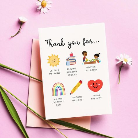 ✨ #teachersday #teachersgiftsideas Teacher Gift From Students, Card For Teacher, Fun Worksheets For Kids, Class Gifts, Card Gifts, Teacher Appreciation Cards, Teacher Assistant, Teacher Cards, End Of School Year