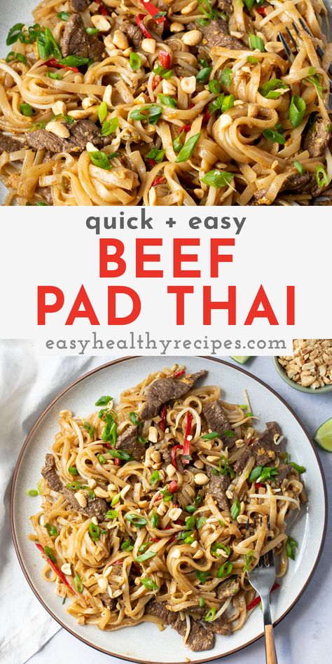 Steak Pad Thai, Pad That Recipe, Steak Pad Thai Recipe, Thai Beef And Noodles, Thai Beef Wraps, Pad Tie Noodles, Pad Tie Recipe, Thai Noodles With Beef, Thai Recipes Beef