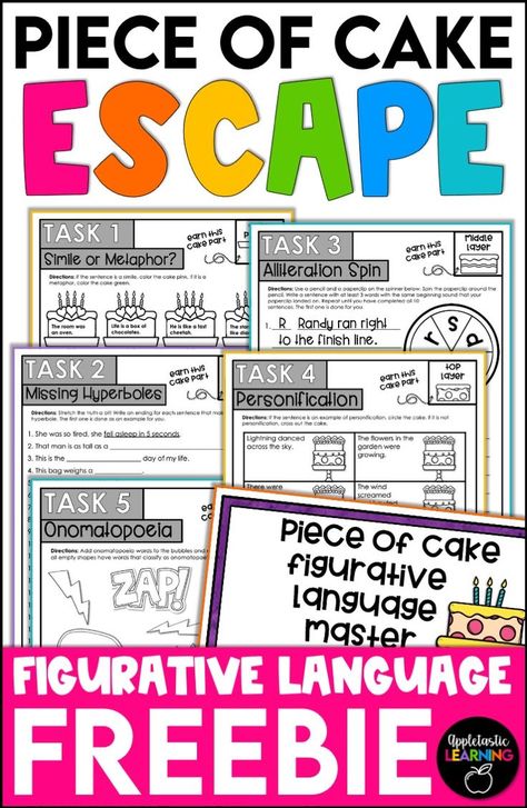 This FREE DIY Escape room for kids is perfect for elementary classroom activities. Get escape room classroom ideas for 3rd grade, 4th grade, 5th grade, and middle school math and reading with this fun figurative language escape room theme transformation. Perfect for classroom activities and party theme and ideas. Free escape room printables and figurative language worksheets and activities. #4thgrade #5thgrade #escaperoomforkids #figurativelanguage #readingteacher 3rd Grade Reading Games Free, Reading Escape Room, 6th Grade Reading Classroom Set Up, Imagery Activities 3rd Grade, Ela Escape Room Middle School, Escape Room Elementary School, 3rd Grade Fun Friday Activities, Fun Reading Activities For Middle School, Figurative Language Activities 3rd