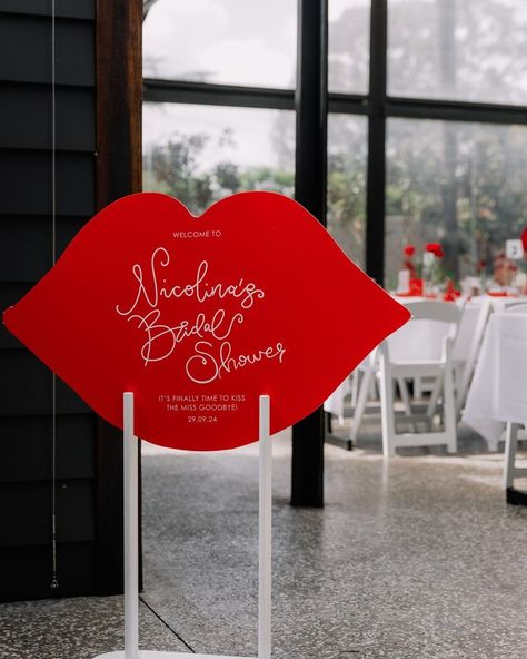 Kiss the Miss Goodbye 💋 Nicolina's Bridal Shower ~ Part 2 ❤️ Can't stop and absolutely won't stop gushing over this one 😍 Swipe ➡️ for more special details from the perfect day! Signage & Stationery: Us! 🤗 Venue: @marionhotel Photography: @gcanatselisphotography Cake: @rebeccas.cakes Florals: @stemhaus_ Decor: @luxeeventhireadelaide @olympicpartyhire @stylenestadelaide #bridalshower #2024bride #2025bride #weddinginspo #weddingplanning #weddingparty #bacheloretteparty #hensparty #weddi... Kiss The Miss Goodbye Bridal Shower, Kiss The Bride Goodbye, Kiss The Mrs Goodbye, Kiss The Miss Goodbye, Kiss The Miss Goodbye Favors, Kiss The Miss Goodbye Frame, Goodbye Cake, Bridal Shower Signage, Kiss