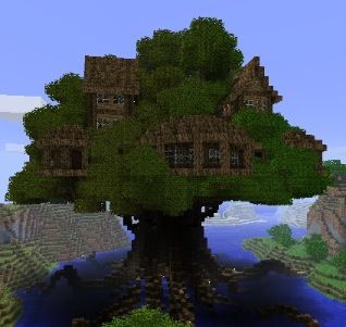 Treehouse Minecraft Huge Tree, Big Minecraft Tree, Minecraft Tree House Ideas, Minecraft Treehouses, Minecraft Tree, Minecraft Garden, Minecraft Village, Minecraft Structures, Two Cool