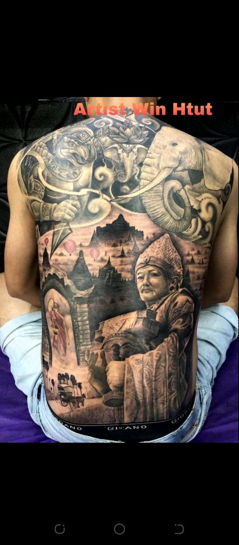 Myanmar Tattoo Art, Myanmar King Tattoo, Bagan Myanmar Tattoo, Myanmar Traditional Tattoo, Burmese Tattoo, Myanmar Tattoo, Praying Hands Tattoo Design, American Drawing, Traditional Japanese Tattoo Designs