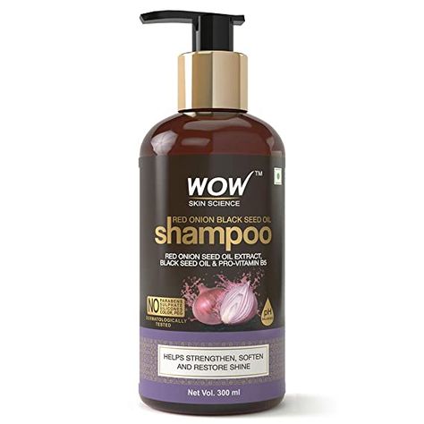 WOW Skin Science Red Onion Black Seed Oil Shampoo With Red Onion Seed Oil Extract Black Seed Oil & Pro-Vitamin B5 - No Parabens Sulphates Silicones Color & Peg 300 ml Wow Skin Science, Hair Care Kit, Wow Hair Products, Onion For Hair, Strengthen Hair Follicles, Weak Hair, Ph Level, Skin Science, Black Seed Oil