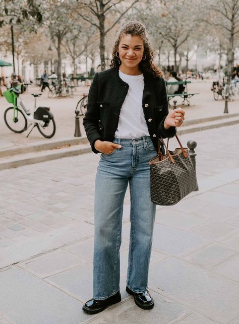 Looking for some chic outfit inspiration? Get inspired by my Paris outfits! lady jacket outfit with oxfords Black Lady Jacket Outfit, Classy Dressing, White Jacket Women, Classy Fall Outfits, Lady Jacket, White Lady, Black Lady, Paris Outfits, Fall Outfits For Work